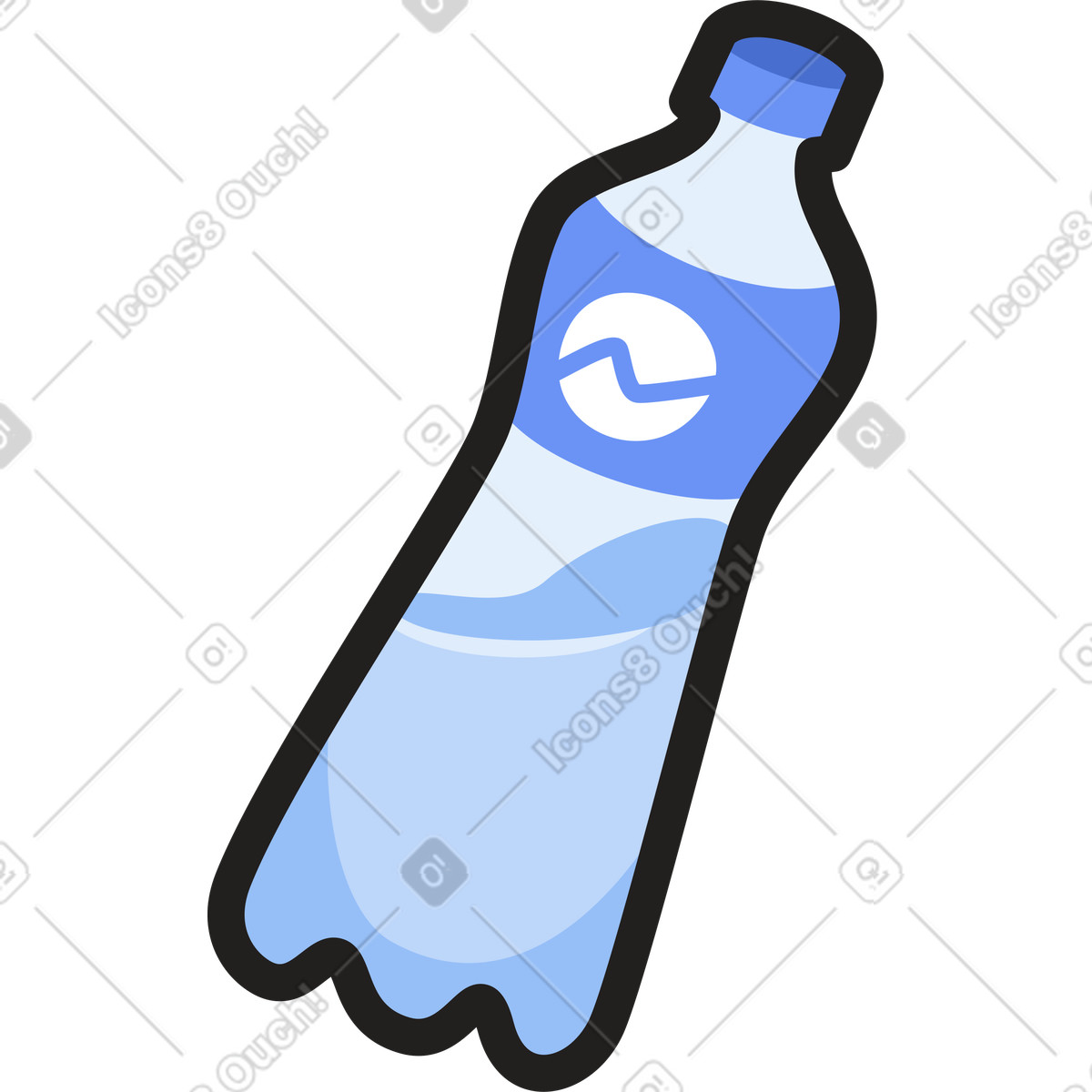 Bottle with water illustration in Clipart style download in PNG, SVG