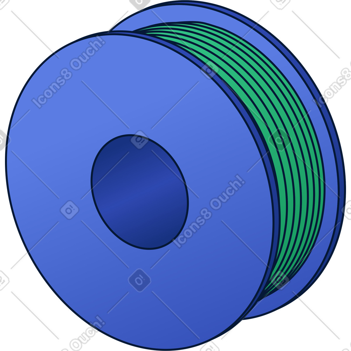 Ilustración Carrete de plástico en estilo Neat a descargar en PNG y SVG