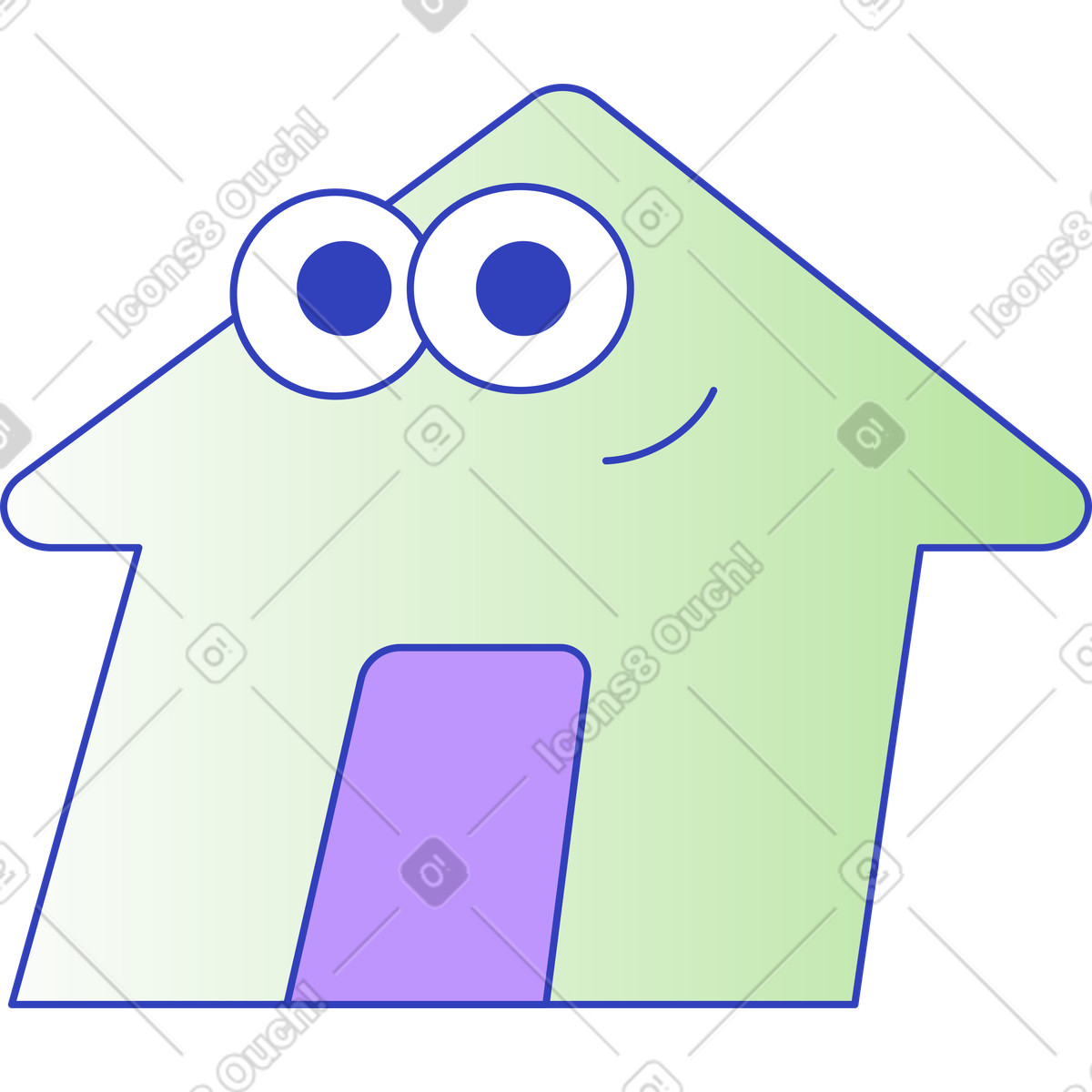 Home icon illustration in Eyeful style download in PNG, SVG