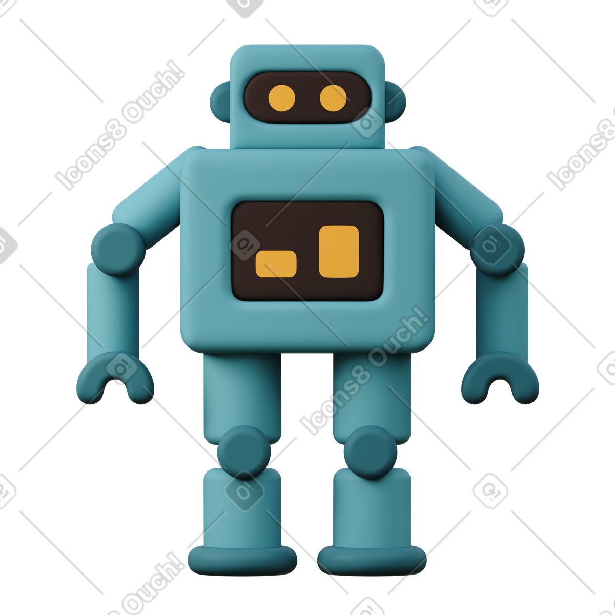 Ilustração de Robô turquesa em no estilo 3D Sugary para baixar em PNG, SVG