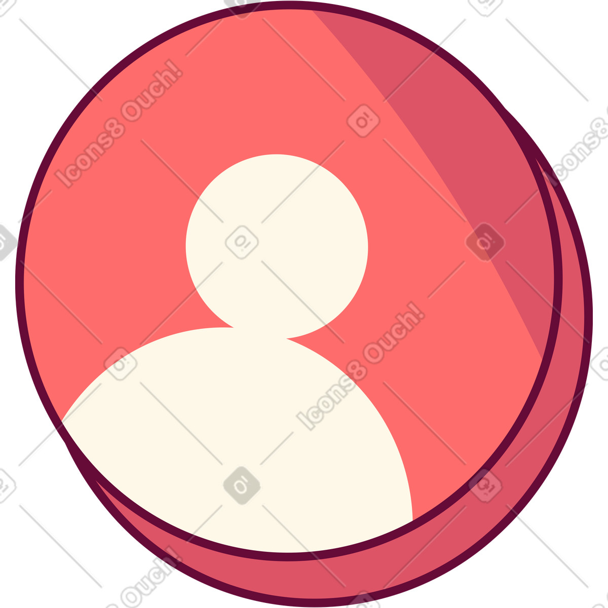 Ilustración Red icon with a person en estilo Handy descargar en PNG y SVG