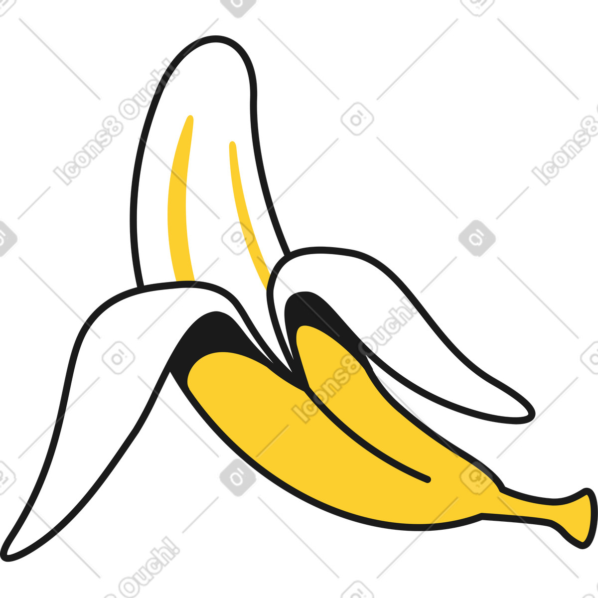 Banana illustration in Taxi style download in PNG, SVG
