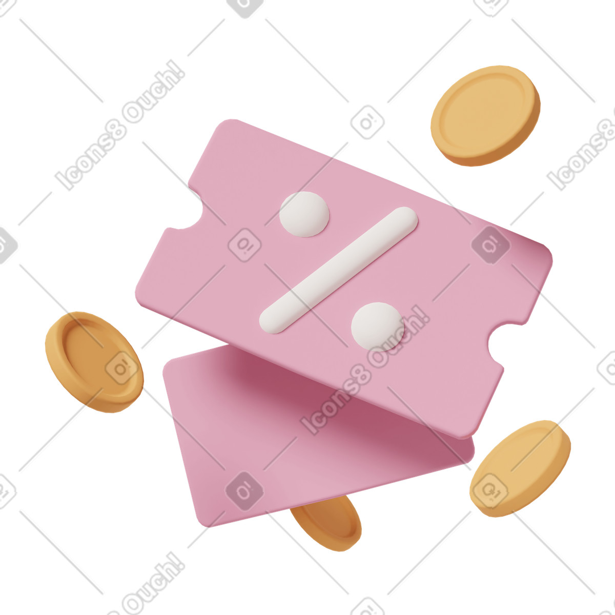 Discount coupons animated illustration in 3D Casual life style download in GIF, Lottie (JSON), AE