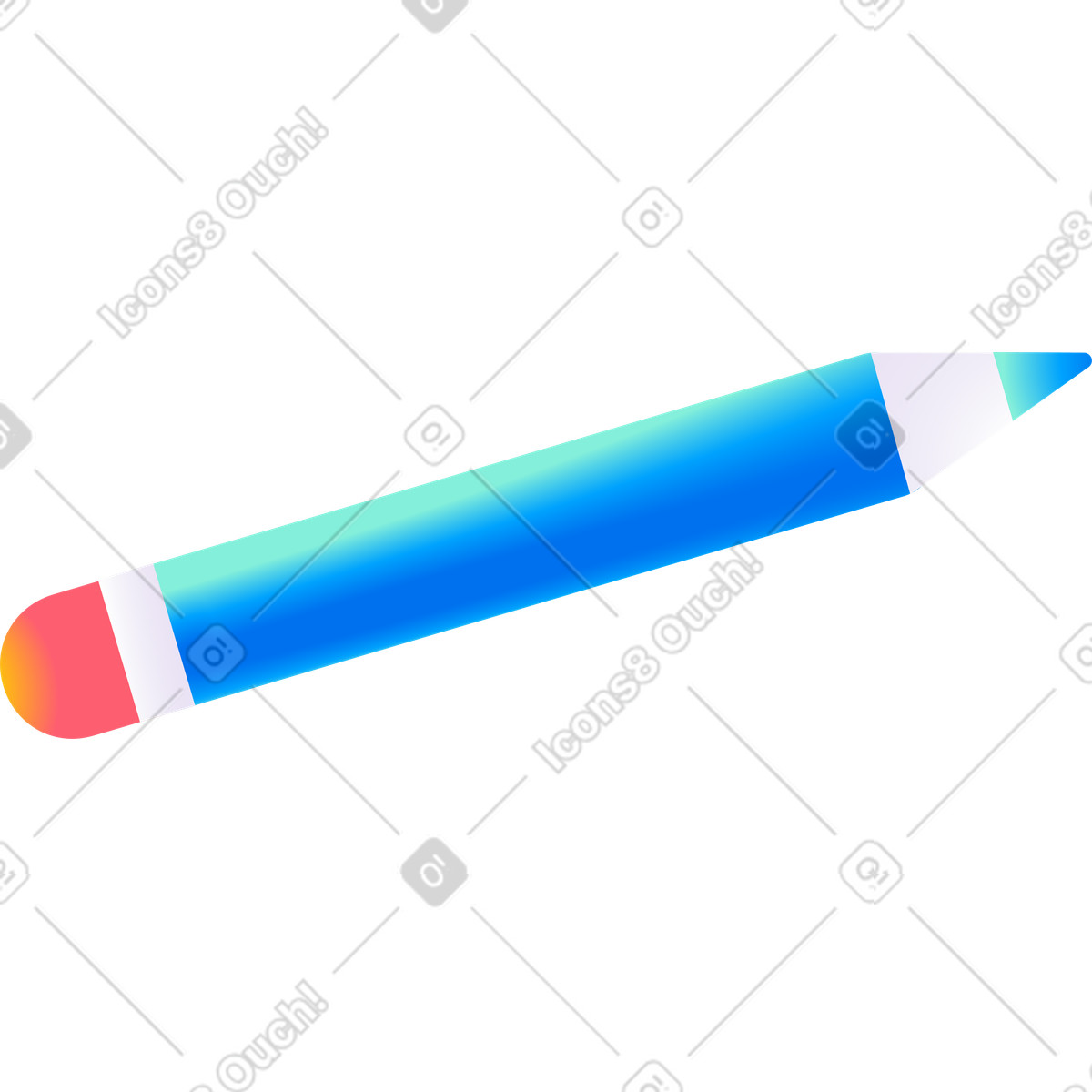 Matita illustrazione in stile Puffy scarica in PNG, SVG