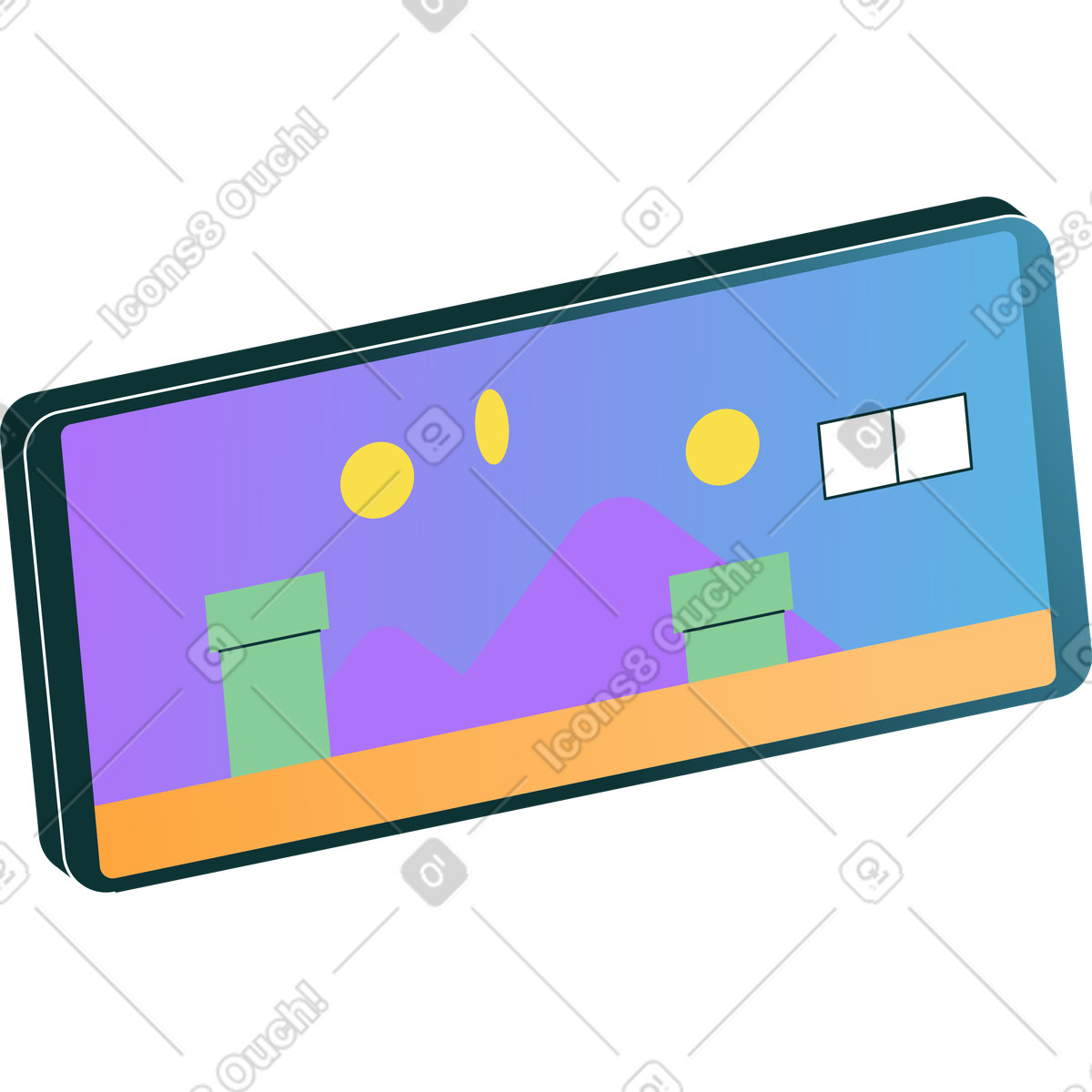 Telefono con gioco illustrazione in stile Florid scarica in PNG, SVG