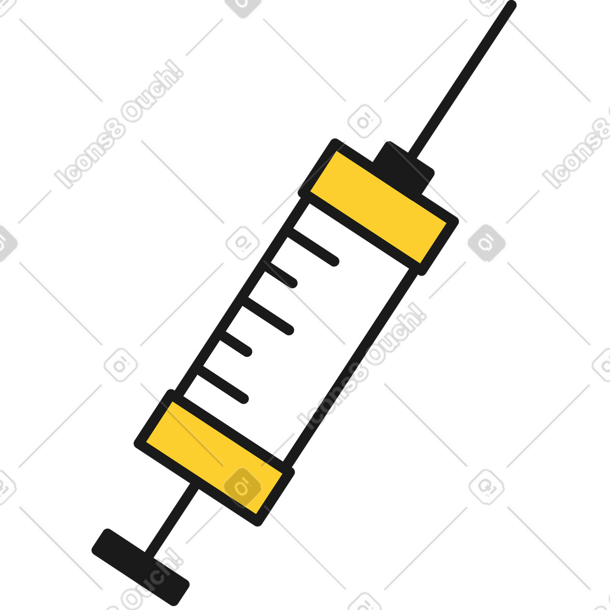 Syringe illustration in Taxi style download in PNG, SVG