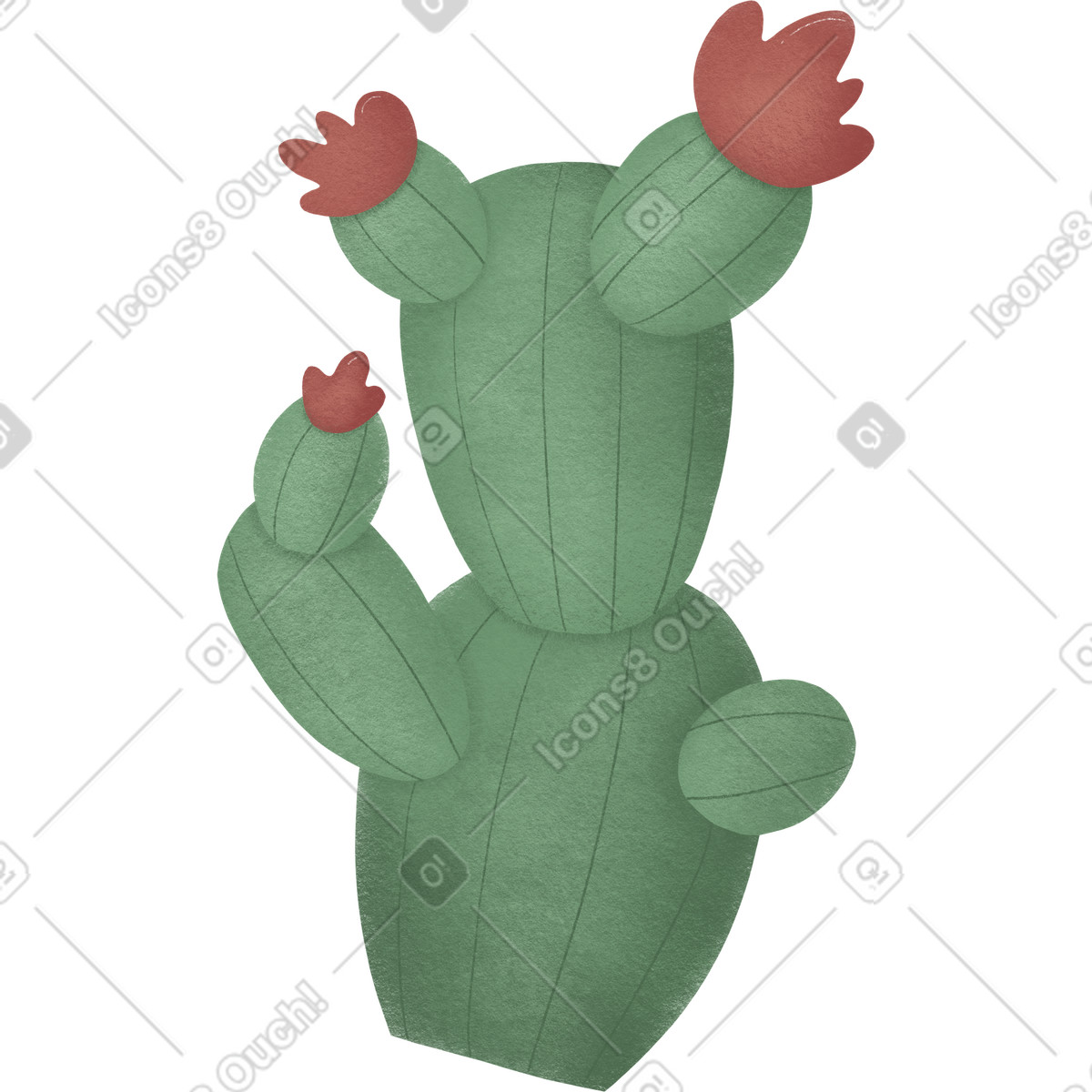 下载 Woolly 风格的 Cactus 插画，支持 PNG、SVG 格式