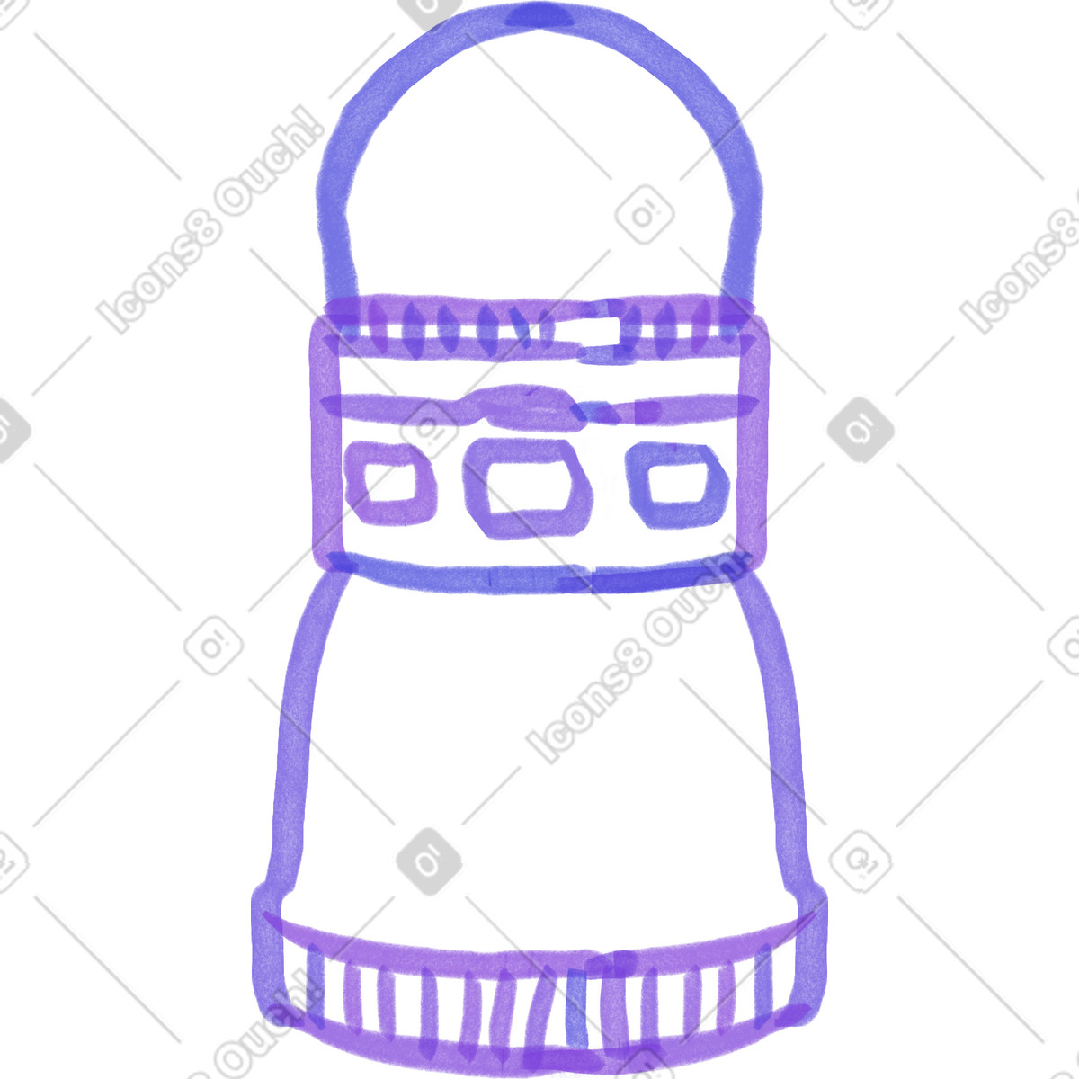 Camping lantern illustration in Marker style download in PNG, SVG