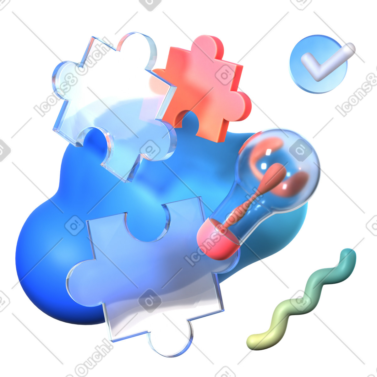 Ilustração de 3d morphis trabalho em equipe e esforço conjunto no estilo Experimental para baixar PNG, SVG