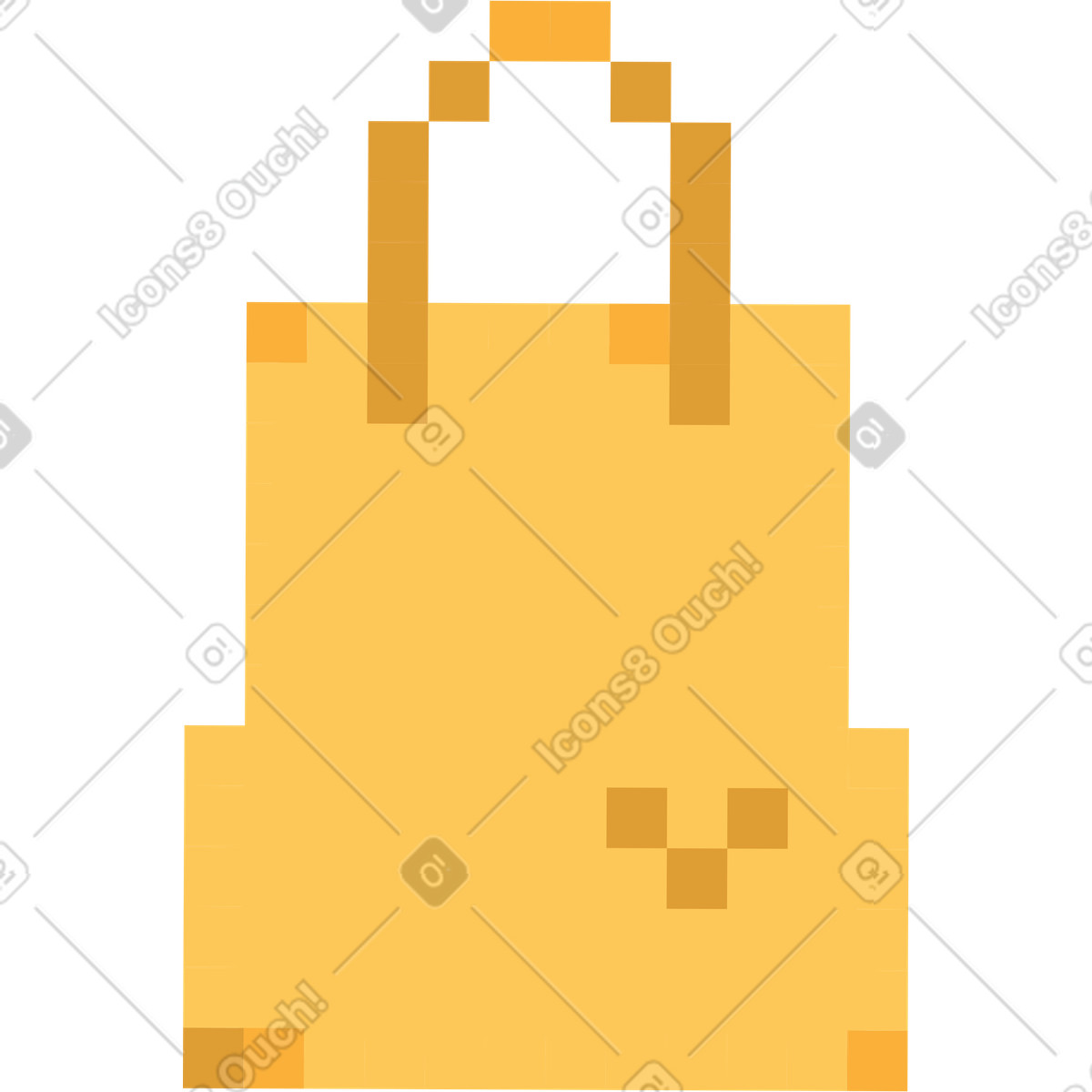 Illustration Sac en papier dans le style 8bit à télécharger aux formats PNG, SVG