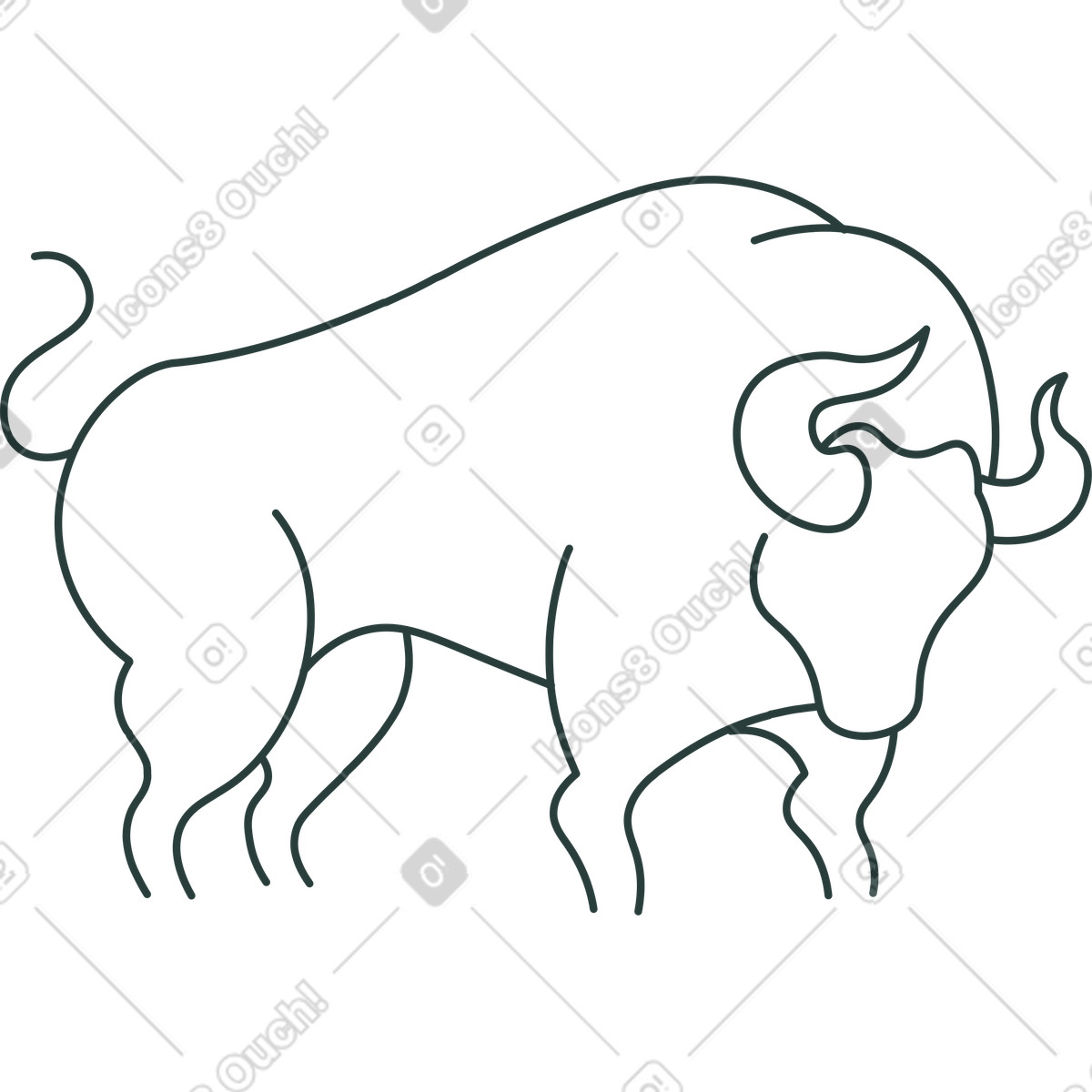 Ilustração de Touro em no estilo Macaroni para baixar em PNG, SVG