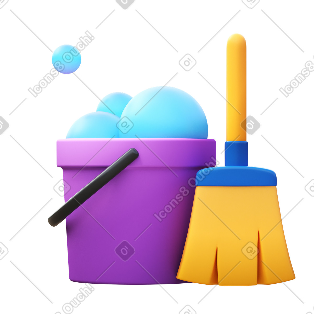 3D Fluency 스타일의 Housekeeping 일러스트레이션 PNG, SVG 다운로드