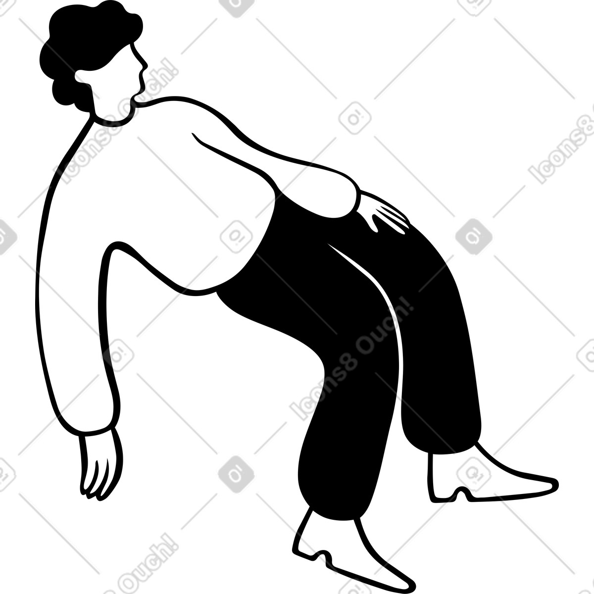 Ilustración Hombre en estilo Journal a descargar en PNG y SVG
