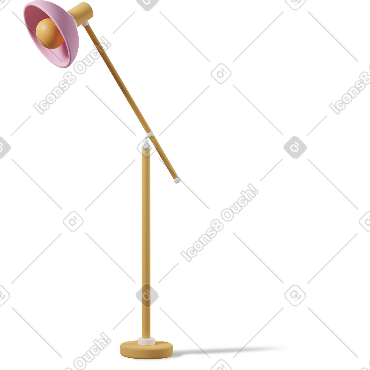 Illustration Yellow and pink floor lamp dans le style 3D Casual life à télécharger aux formats PNG, SVG