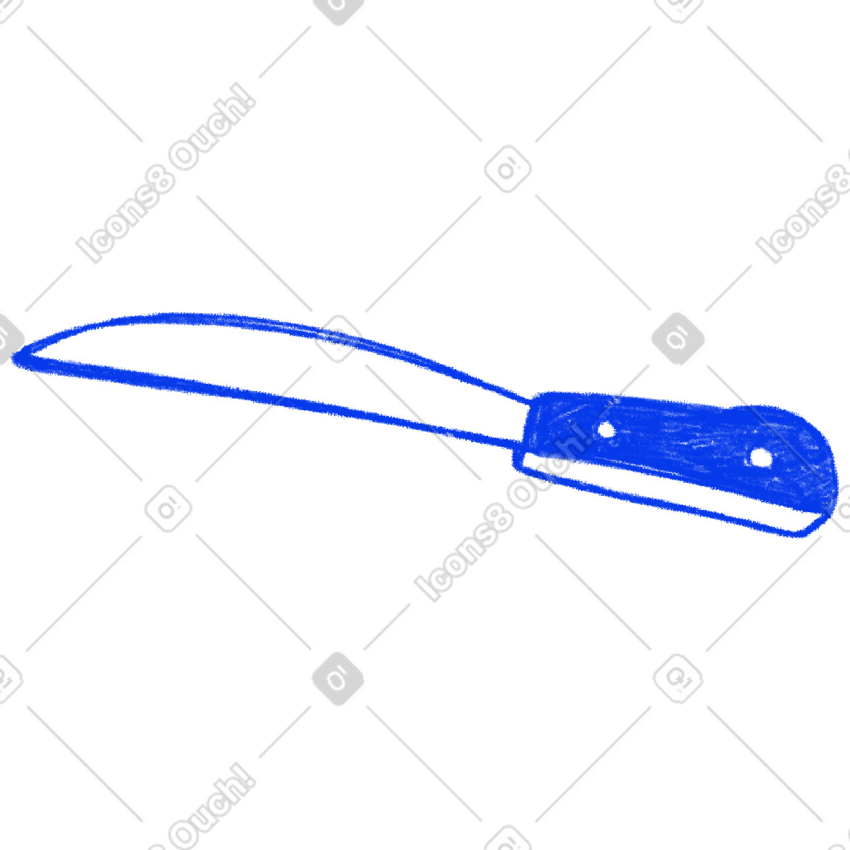 Biro 스타일의 Blue carving knife 일러스트레이션 PNG, SVG 다운로드