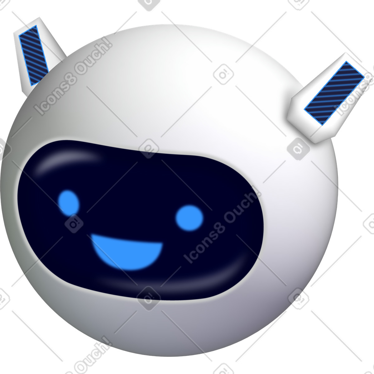 Bot head illustration in Pop style download in PNG, SVG