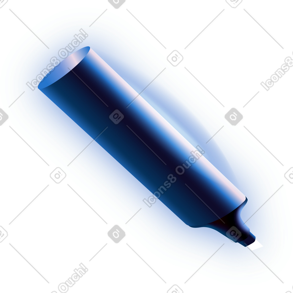 Dark blue highlighter marker illustration in Dimension style download in PNG, SVG