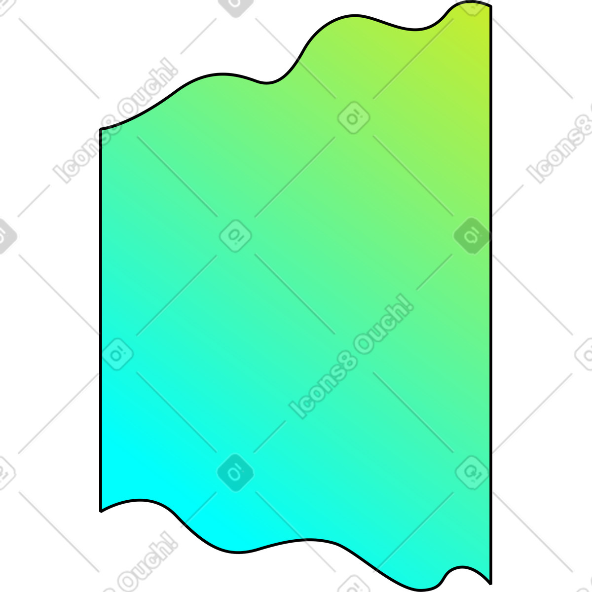Memphis スタイルの 波状 のイラストをPNG、SVG形式でダウンロード