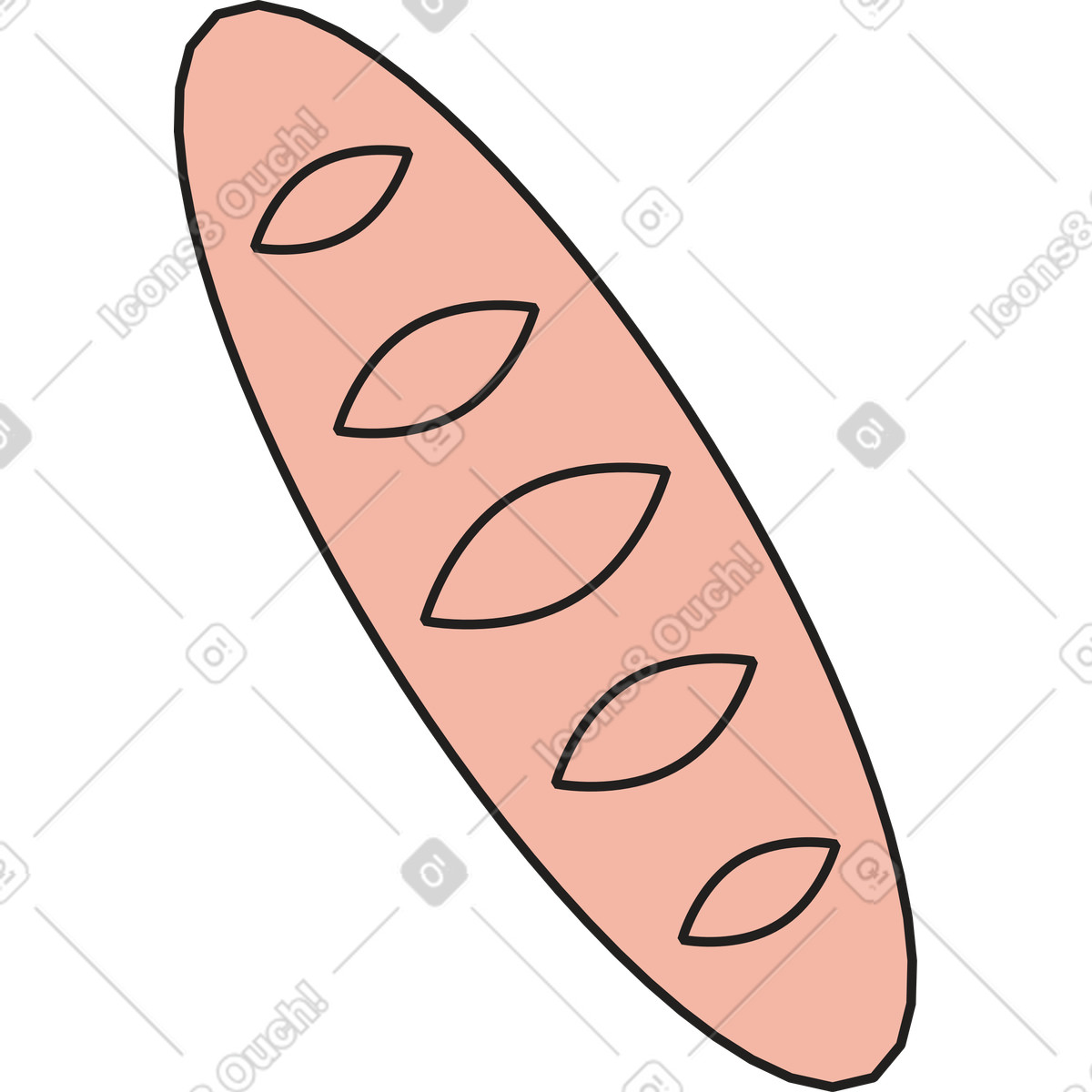 Pagnotta di pane illustrazione in stile Dazzle scarica in PNG, SVG