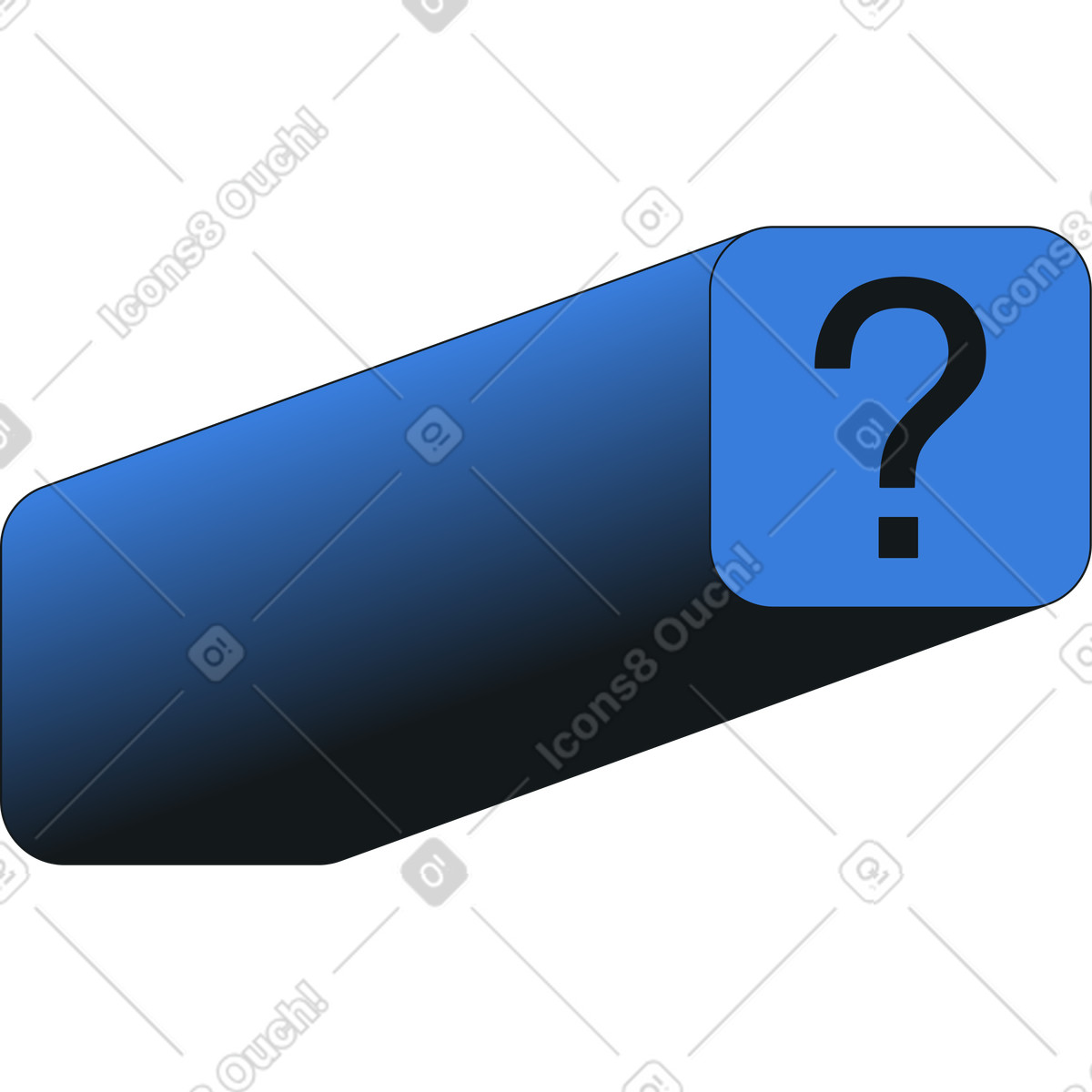 Illustration Carré avec figure en point d'interrogation dans le style Midnight à télécharger aux formats PNG, SVG