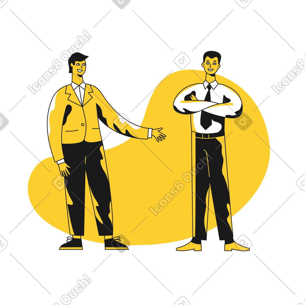 Taxi 스타일의 동료와 이야기하기 일러스트레이션 PNG, SVG 다운로드