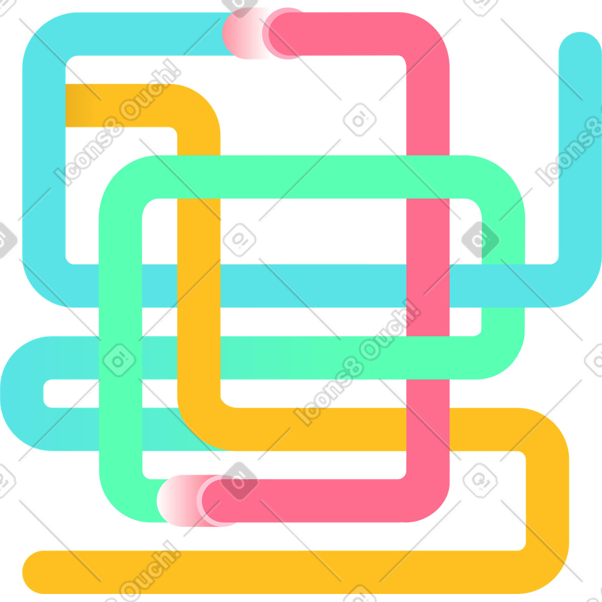 Ilustración Canalización de datos compleja en estilo Bright a descargar en PNG y SVG