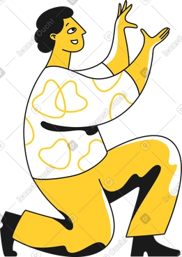 Man on one knee PNG, SVG
