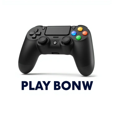 A gaming controller with flashing lights and 'Play Now' text below