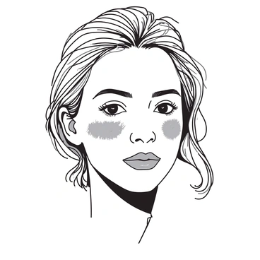 A portrait drawing with smudged pencil marks across the face