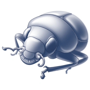 A close-up view of a beetle's face, showcasing intricate details. The focus is on its chin-like mouthparts, which are prominently displayed in the foreground. The texture of the beetle's exoskeleton is visible, highlighting its intricate patterns and ridges. The eyes of the beetle are large and multifaceted, reflecting light in various angles. There are fine hairs around the mouthparts, adding to the overall detail of the image. The background is softly blurred to keep the attention on the beetle's facial features.