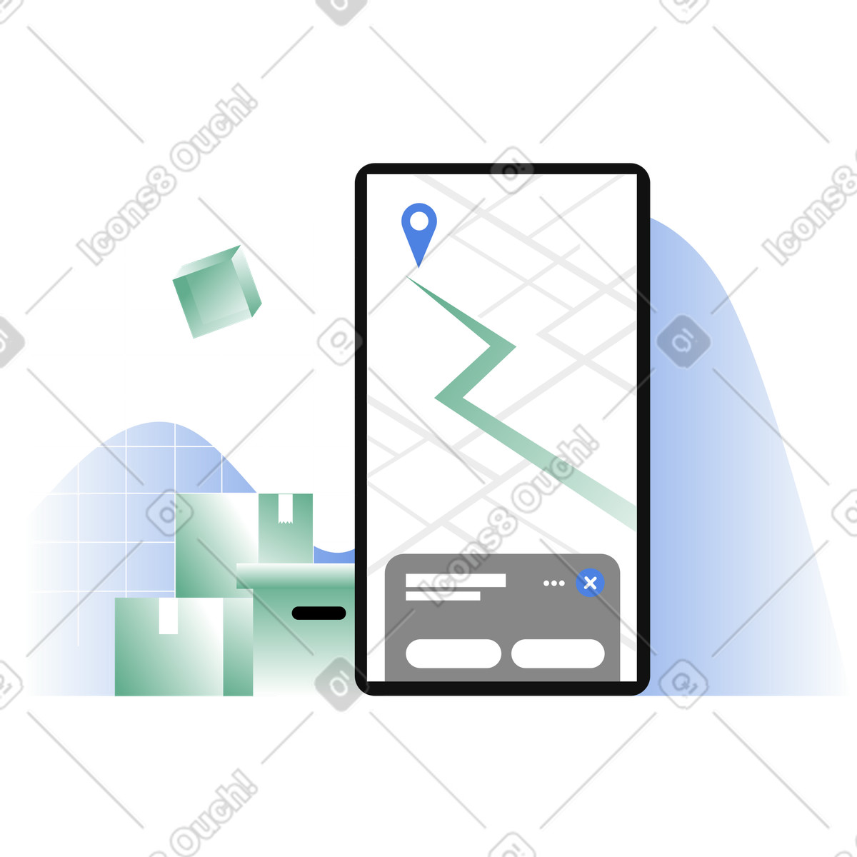 Tracking online delivery of goods illustration in PNG, SVG