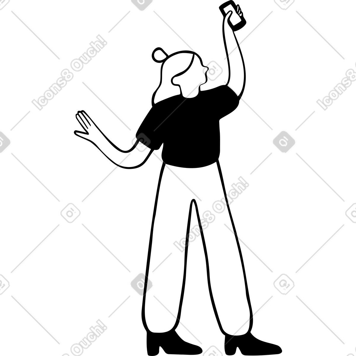 下载 Journal 风格的 电话的女人 插画，支持 PNG、SVG 格式