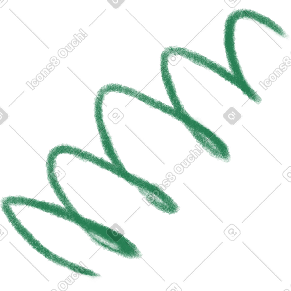 Green line illustration in Doodle style download in PNG, SVG