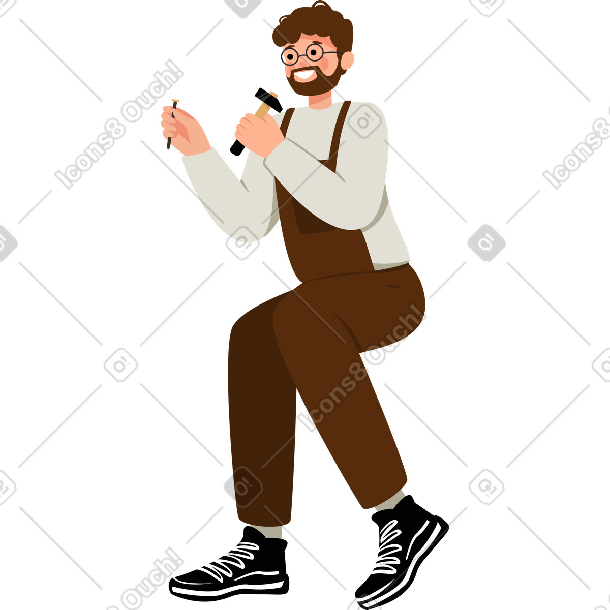Dad illustration in Lagom style download in PNG, SVG