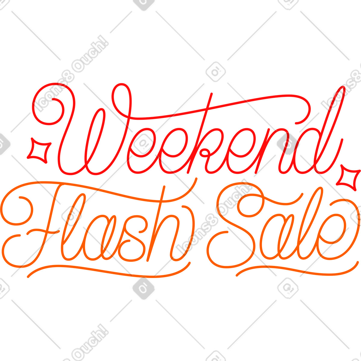 Ilustración animada Venta flash de fin semana letras con texto estrellas en estilo Lettering a descargar en GIF, Lottie (JSON), AE