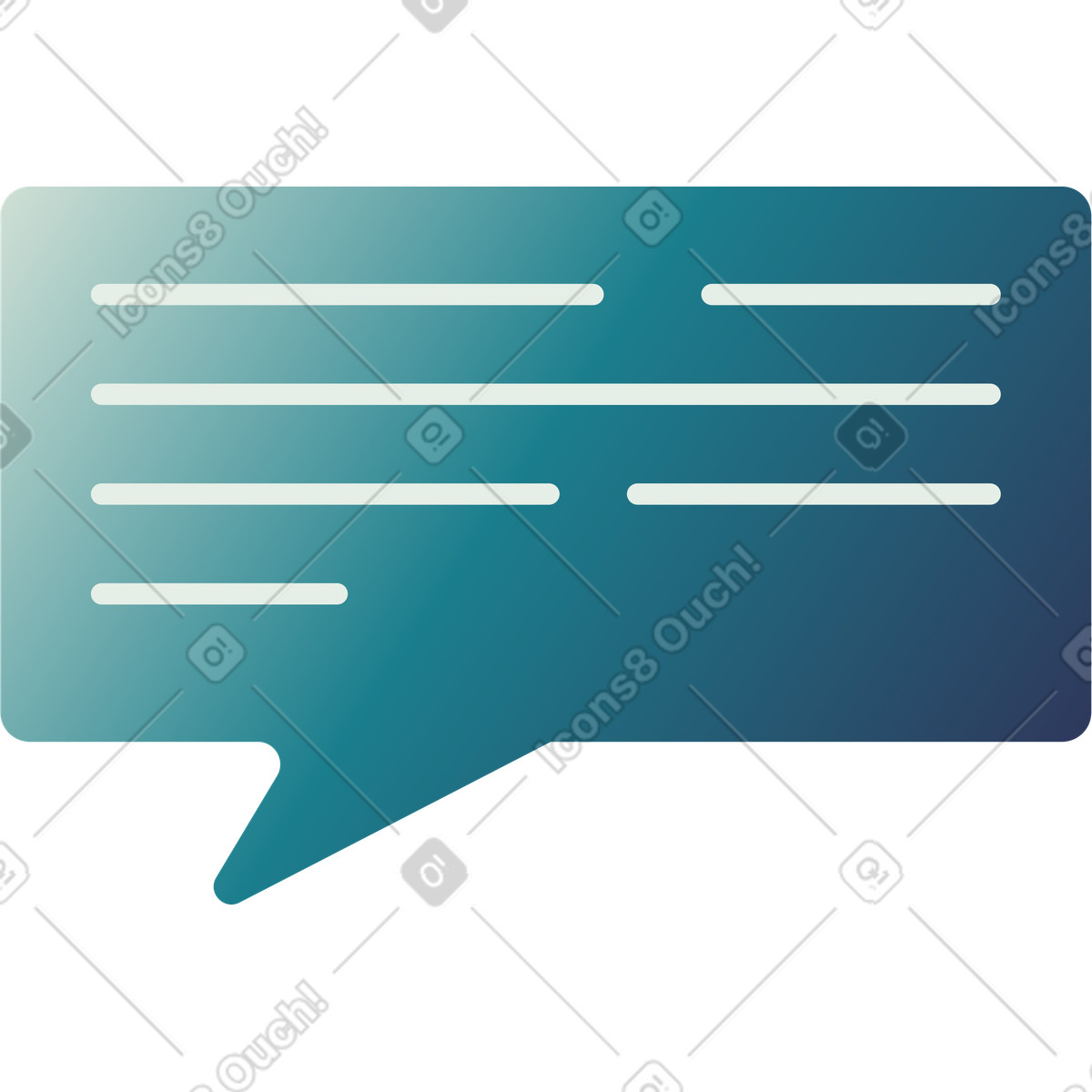 Speech bubble with text lines illustration in PNG, SVG