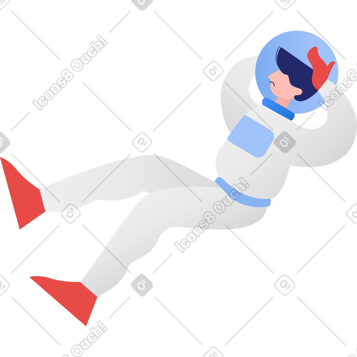 Astronaut illustration in Clip style download in PNG, SVG