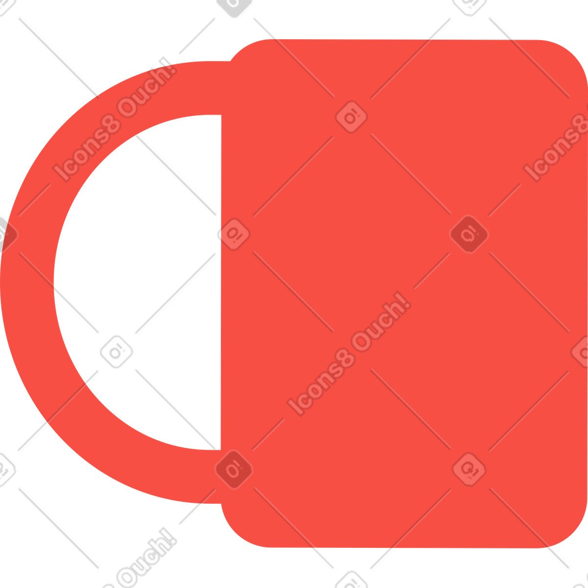 Tazza rossa con manico illustrazione in stile Sammy scarica in PNG, SVG