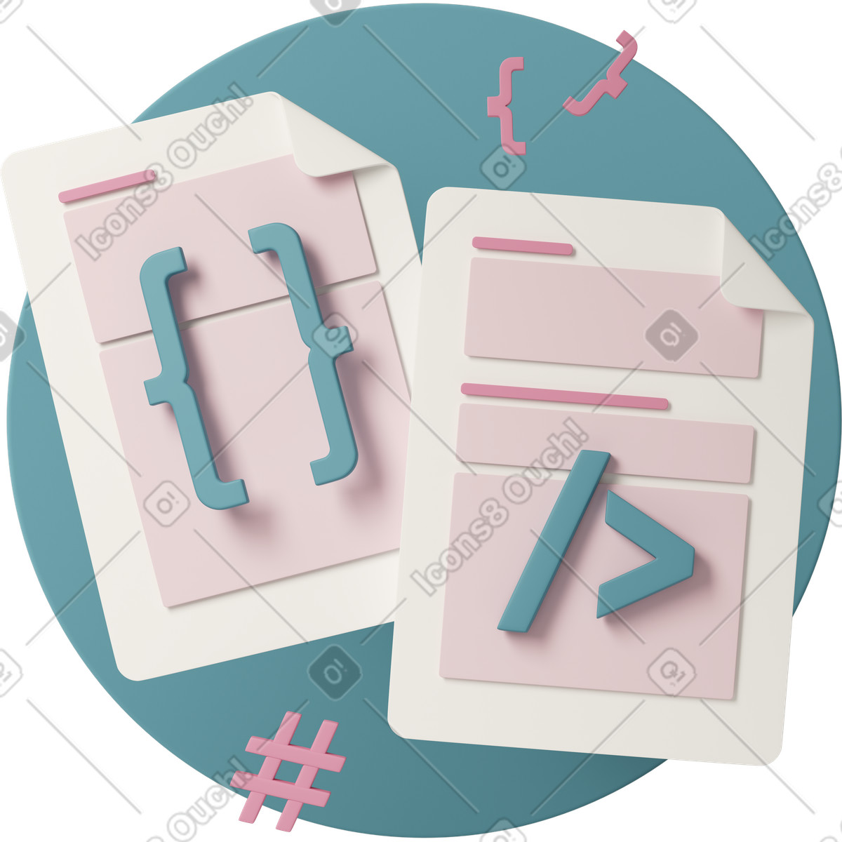 Electronic documents animated illustration in GIF, Lottie (JSON), AE