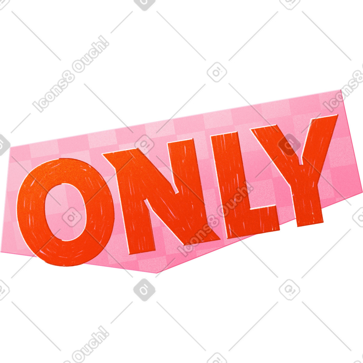 Ilustración Lettering only on blue background en estilo a descargar en PNG y SVG