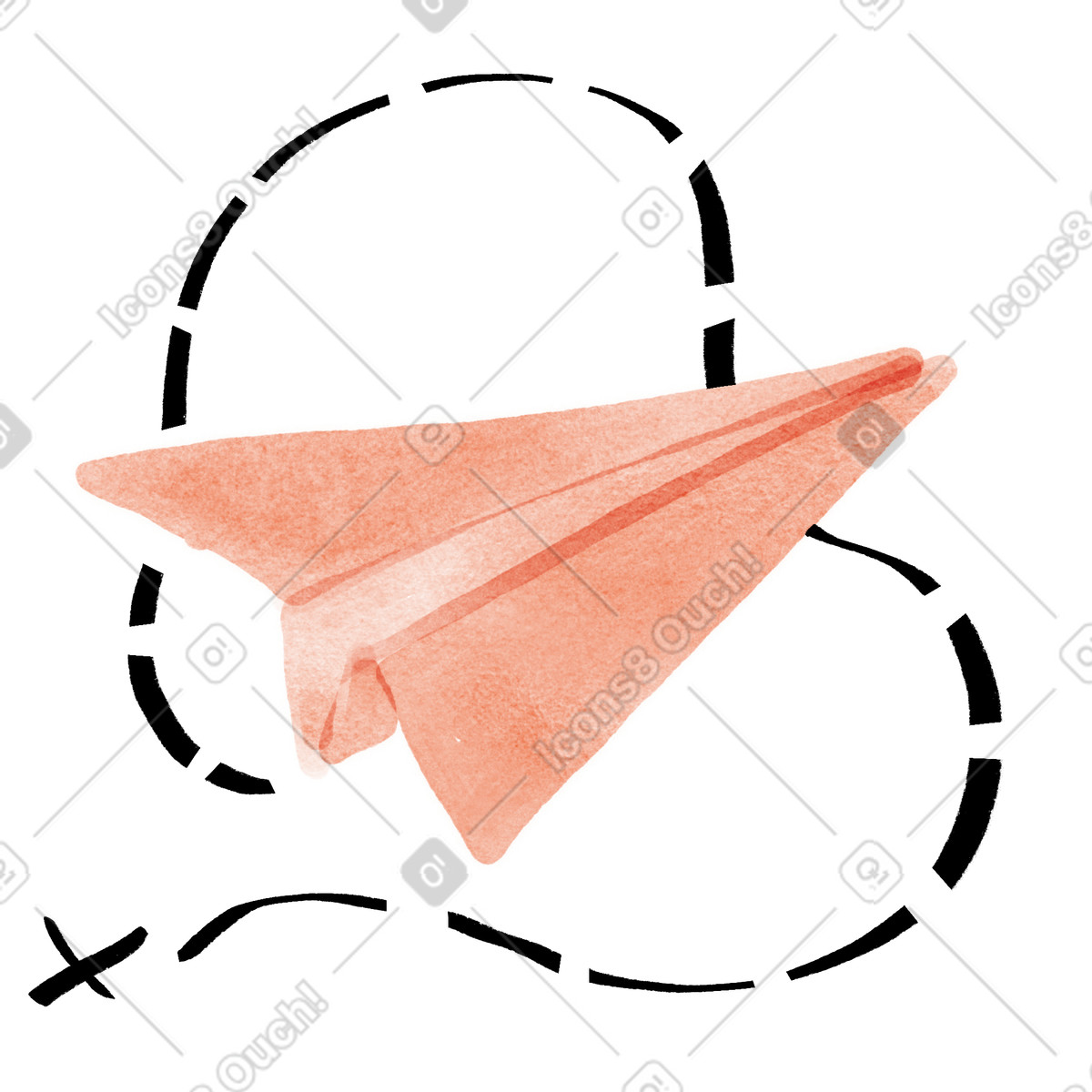 Illustration animée Avion en papier dessiné à la main, message et communication créatifs dans le style Hand-drawn animation télécharger aux formats GIF, Lottie (JSON), AE