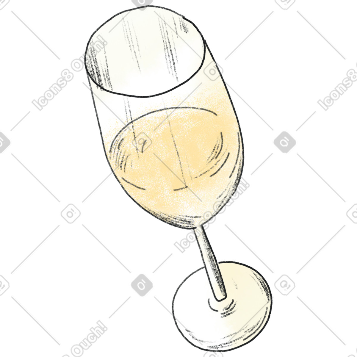 Bicchiere di champagne illustrazione in stile Moments scarica in PNG, SVG
