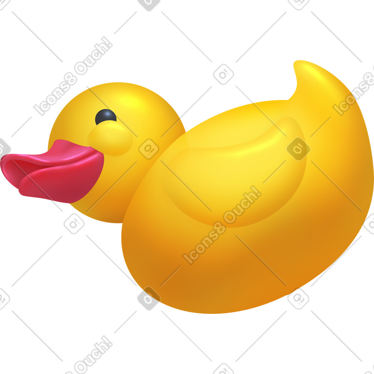Illustration Yellow rubber duck dans le style Props à télécharger aux formats PNG, SVG