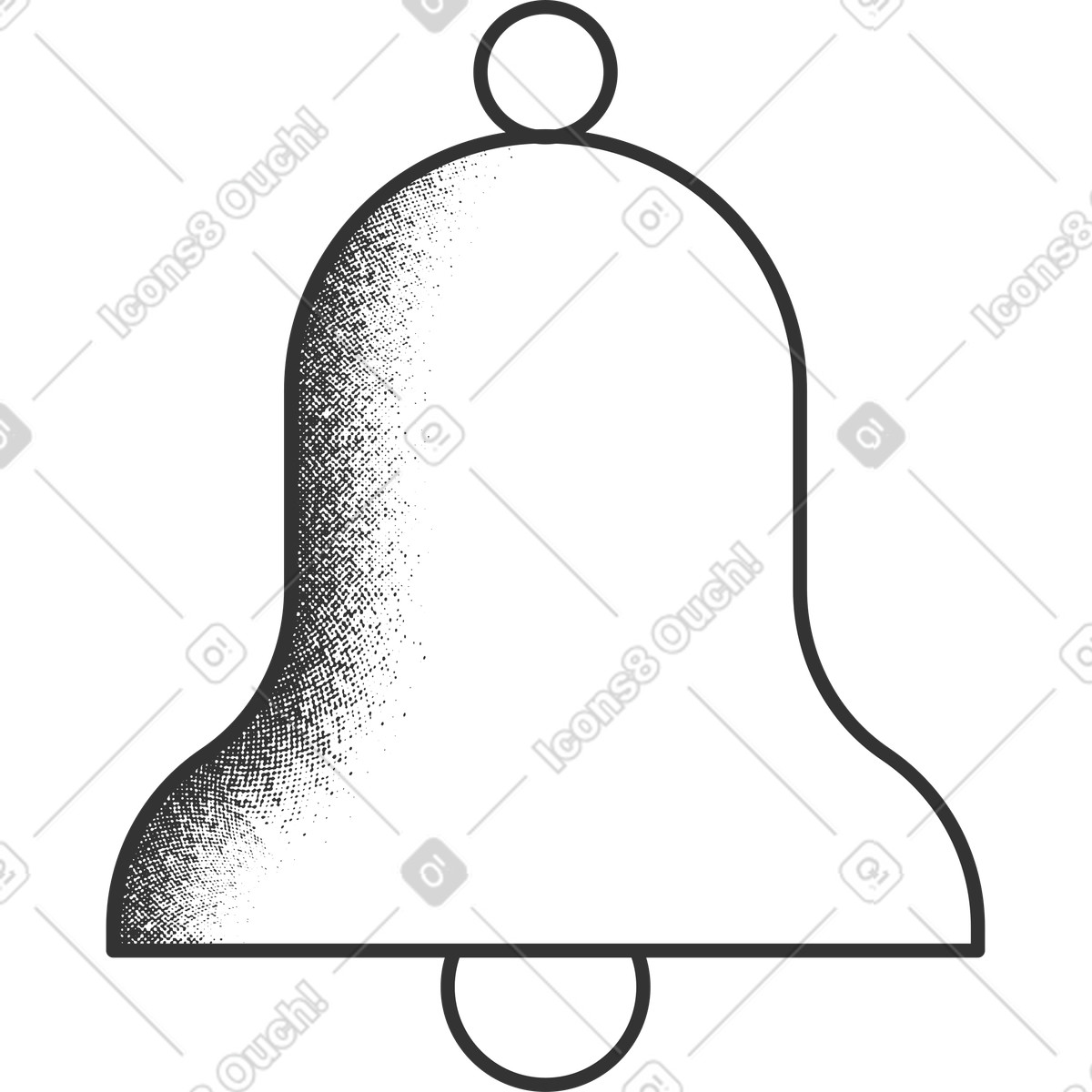 Bell illustration in Crayon style download in PNG, SVG