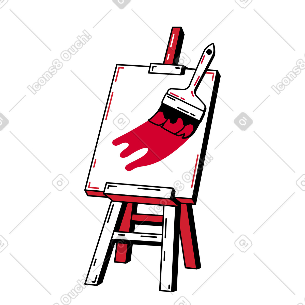 下载 Ruby 风格的 有刷子的画架 插画，支持 PNG、SVG 格式