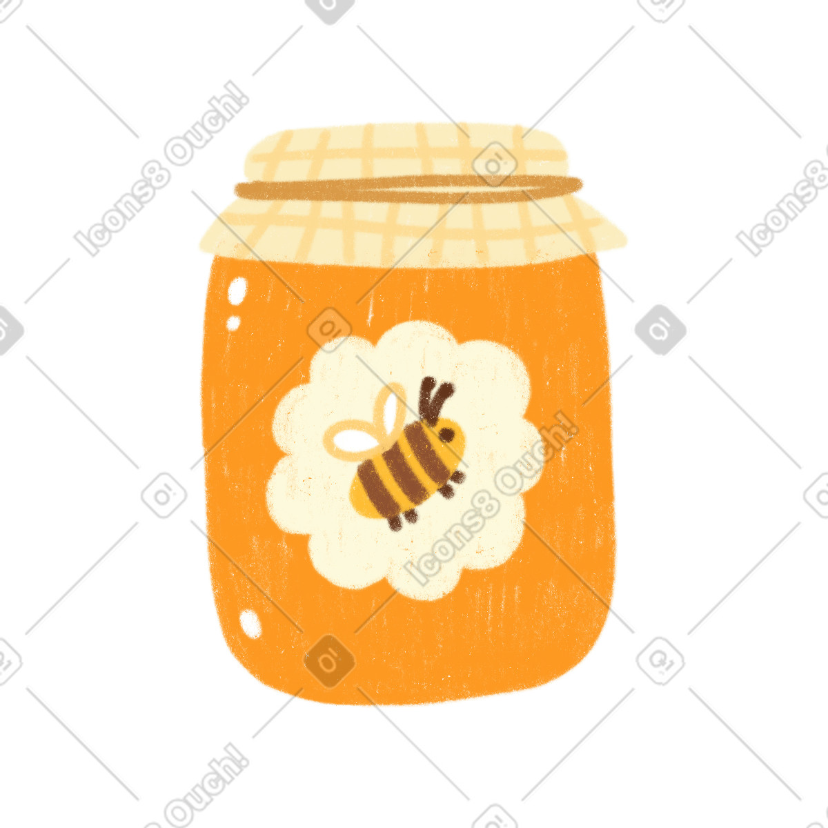 Honey jar illustration in Cozy style download in PNG, SVG