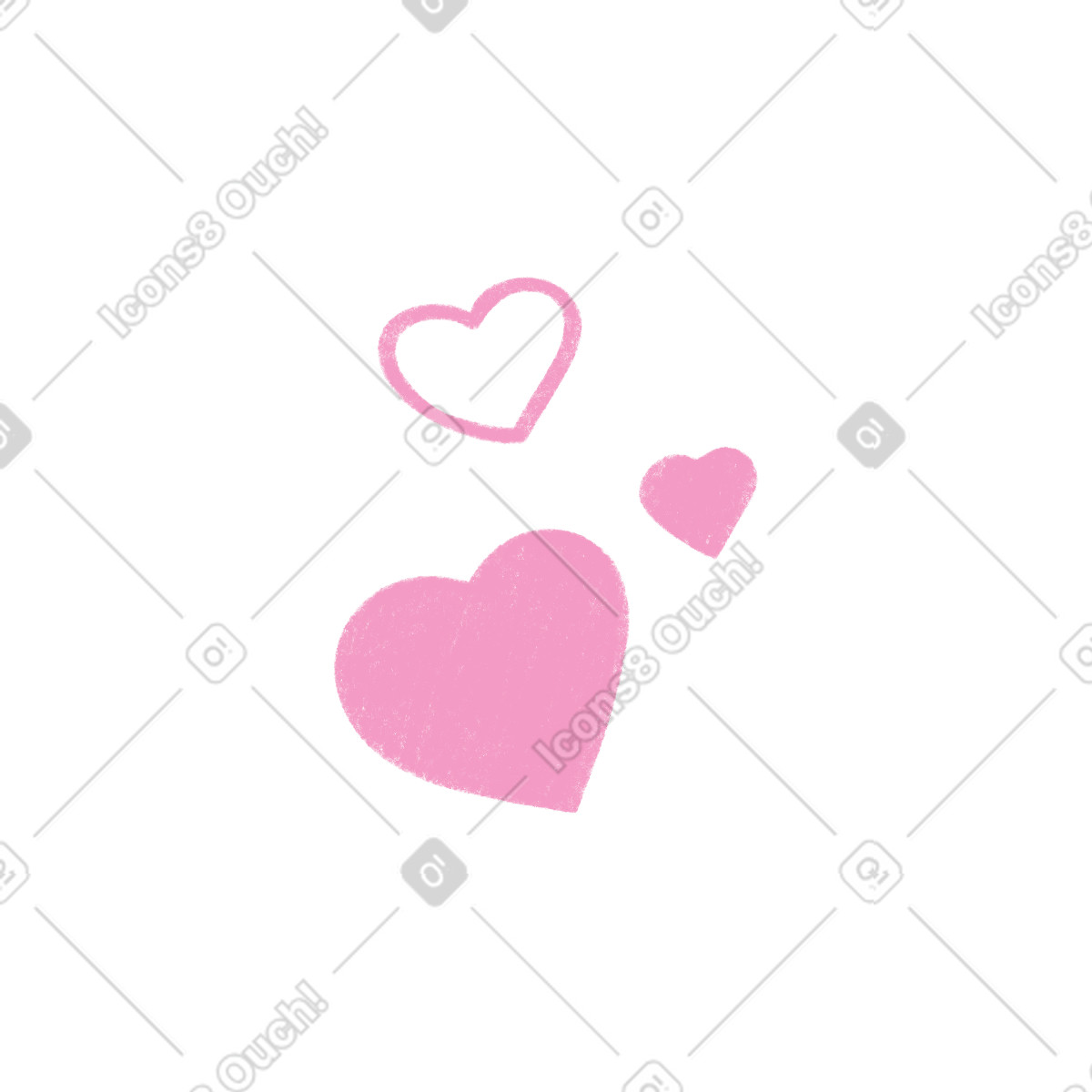 下载 Tutti 风格的 粉红色的心 插画，支持 PNG、SVG 格式