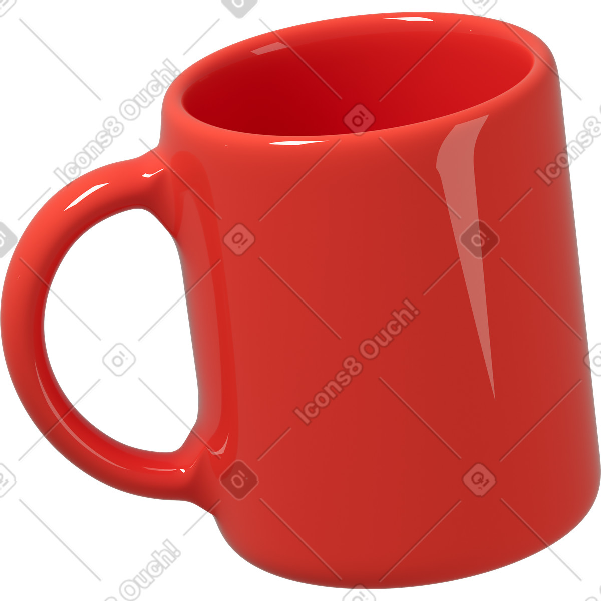 Ilustración Side view of red mug en estilo 3D Business a descargar en PNG y SVG