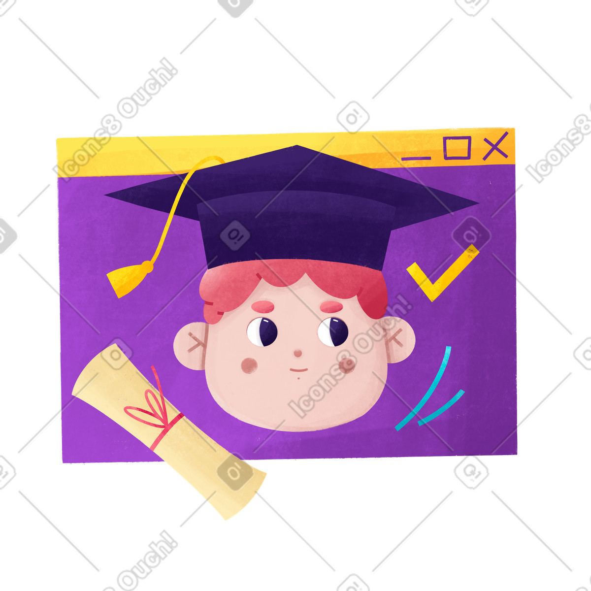 Student in graduation cap with diploma illustration graduate clipart high-quality graphics