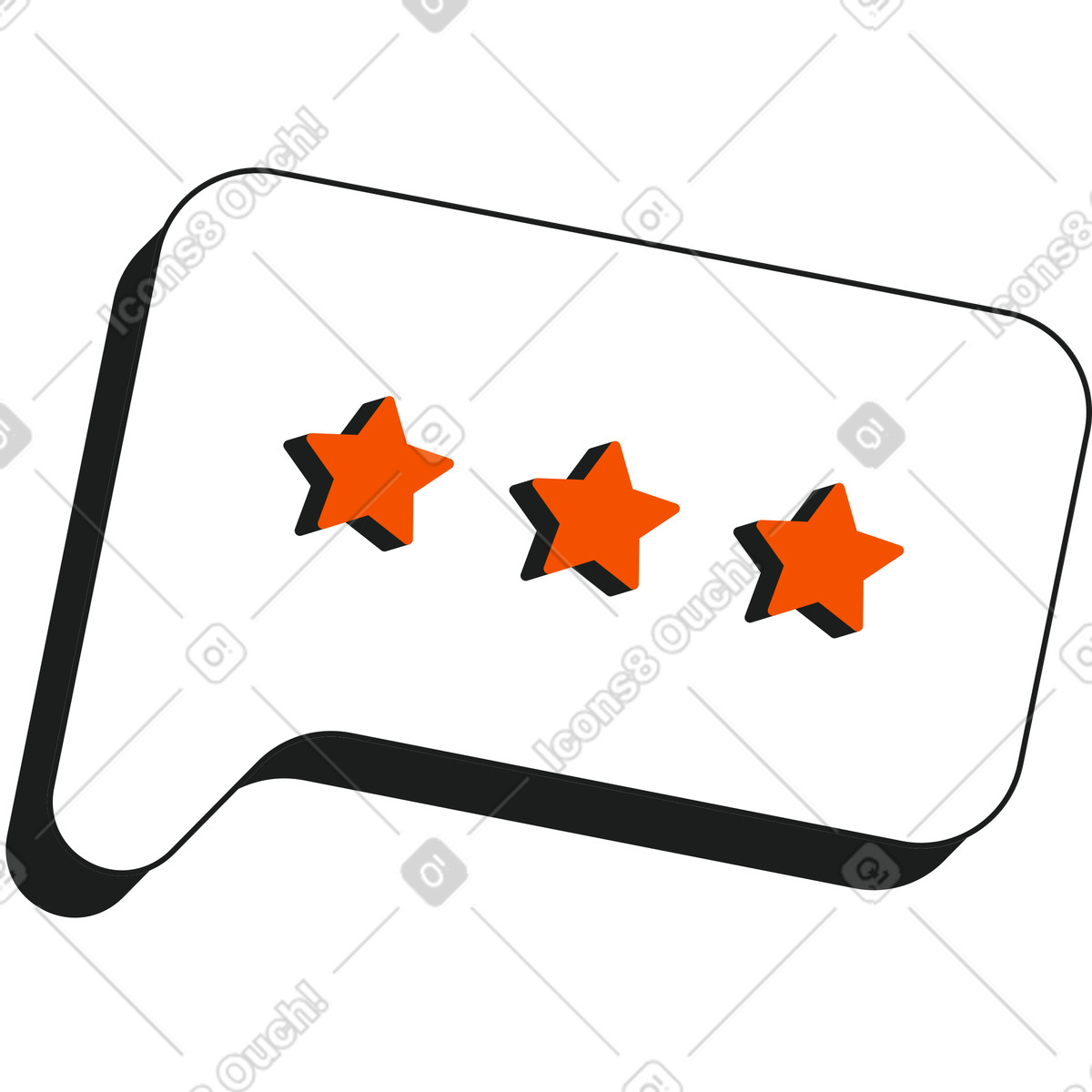 Sprechblase mit stern-Illustration im Strict-Stil als Download in PNG, SVG